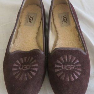 UGG Signature Logo Chocolate Brown Loafers/ Flats - Sz 7